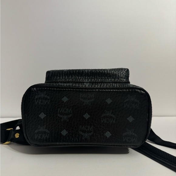 MCM Visetos Studded Colorblock Small Stark Brock Backpack Black - Picture 14 of 14